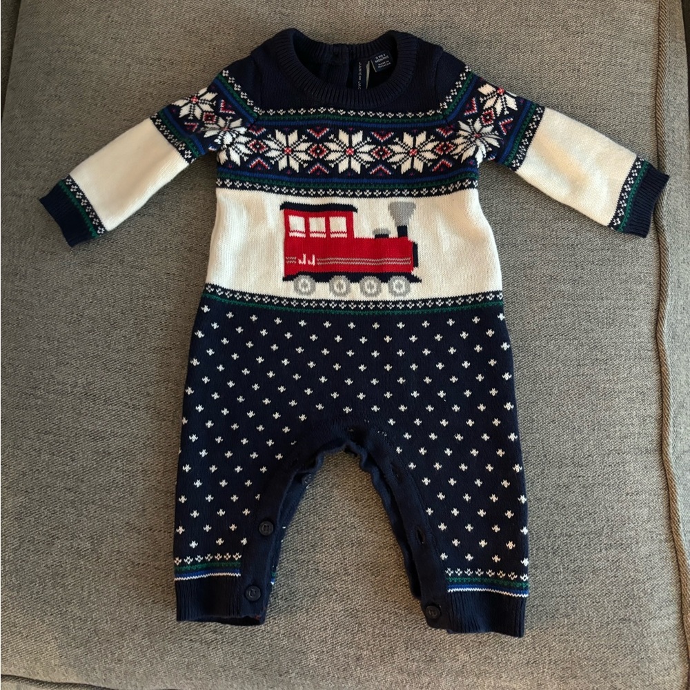 Train sweater onesie